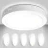 Downlights LED Flush Mount Panel Ceiling Light Fixture 24W AC85-265V Flat Round Surface Mounted Downlight Lamp for Closet Hallwa226O