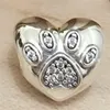 I Love My Pet Charm S925 Sterling Silver Bead with Clear Cz Fits European Pandora Jewelry Bracelets Necklaces & Pendant304M