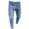 Men Jeans Stylish Ripped Jeans Pants Biker Skinny Slim Straight Frayed Denim Trousers New Fashion Skinny Men Clothes2520