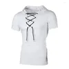 Men's T Shirts Summer Tshirt With Hat Stylish Hip-hop Casual Short Sleeve Solid T-shirt Fashion High Street Top Bandage Clothes