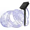 Strängar Solar Rop String Light Outdoor 30m 300 LED Powered Fairy Copper Wire PVC Tube för DIY Garden Chulty Decor