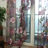 Curtain Elegant Floral Sheer Tulle Voile Window Panel Drape Scarf Valances Home Living Room Decorative 95x200cm