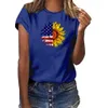 New Sunflower Printing Short Sleeve Women's Shopper Tong New Short Sleeve T-shirt