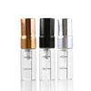 With scale 25ml 3ml 5ml 10ml Clear Spray Perfume Bottles Pump Sprayer Mini Glass Tube with Gold Silver Black Metal Lids Mdaqx