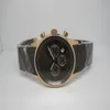 luxe horloge voor heren quartz stopwatch chronograaf horloges roestvrij polshorloge staal en rubberen armband 002207a