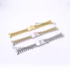 19 20 22mm Gold Two tone Hollow Curved End Massicci collegamenti a vite Acciaio 316L Sostituzione cinturino cinturino Old Style Jubilee Bracelet242E