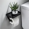 Support de papier de toilette noir mural support de papier de carvylers avec un étagère de rangement de téléphone accessoires 220i