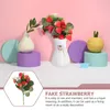 Party Decoration Artificial Flowers Strawberry Branch Bouquet Decorations Plastic Filiales DIY