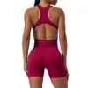 Kadınların Takipleri 2023 Pad Sakinsiz Tek Parça Tulum Yoga Setleri Spor Giyim Kadın Spor Salonu Push Egzersiz Teşhal Fitness Aktif Bodysuit Yoga Takım J230720