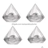Emballage Cadeau 12 Pcs Transparent Diamant Forme Boîte De Bonbons Boîtes De Faveur Parti Récipient En Plastique Transparent Décor À La Maison Drop Delivery Jardin Festiv Dhblv
