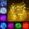 Strängar 10st LED Fairy Light 1-5 m vattentät koppartråd sträng CR2032 Batteri för bröllop Xmas Garland Party Mini Christmas Lamp