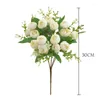 Decorative Flowers White Artificial Rose Silk Flower 34cm Wedding Table Decor Bridal Bouquet High Quality Fake For Party DIY Home Decoration