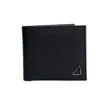 Famous Brand Unisex Short Wallets Designer Metal Triangle Coin Purses Card Holders Bags Bussines Casual Men's Clutch Bags Leather Suit Clip Male Zipper Pocket