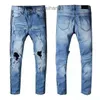 Erkekler Kot Varış Erkek Kot Tasarımcısı Ünlü Mavi Black Beyaz Stripe Slim-Leg Jean S Moda Pants Pants İnce Motosiklet Biker Hip Hop Z230721