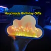 Tischlampen DIY Wolke Tulpe Nachtlichter handgemachte LED Neuheit Lampe Schlafzimmer Ornament Spiegel Nachttisch für Heimdekoration Geburtstagsgeschenke