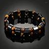 Other Bracelets Magnetic Hematite Health Bracelet For Women Men Black Magnetite Power Bangle Natural Stone1241H