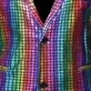 Mens Rainbow Plaid Pailletten Glitter Staart Jas Podium Zanger Kostuum Homme Bruiloft Bruidegom Prom Tuxedo Suits Mannen Jasje broek Men242v