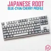 Kpepublic 139 Japanese Root Japan Blue Cyan Font Language Cherry Profile Dye Sub Keycap PBT för 87 104 LJ200925266V