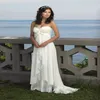 2021 Bianco Avorio Elegante A-Line Sweetheart Chiffon Abiti da sposa Appliques Perline Plus Size Abiti da sposa per feste BM542521