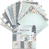 Emballage cadeau 24 pièces 6x6 ''papier de fond de motif de forêt d'hiver pour Scrapbooking décor Journal bricolage bloc-notes