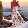 Vestidos casuais. Moda verão cor contrastante vestido de festa feminino decote em v manga longa cintura alta temperamento elegante feriado feminino