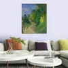 Abstracte canvas kunst bocht in de weg door het bos Paul Cezanne handgemaakt olieverfschilderij modern decor studio appartement