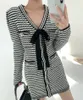 Women with Bows Contrasting Knitted Mini Dress Self-Portrait