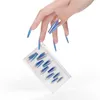 Faux ongles 20 pièces/boîte dégradé ongles paillettes faux conseils colorés portable couverture complète formes supérieures pour