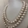 Gorgeous 12-13mm South Sea white pearl necklace 925 silver305Y