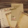 Carta da regalo Retro Vintage Kraft Busta Lettera Pad Set Vecchio stile Europa Amore Invito Grazie Buste Carta da lettere con corda