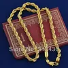 Hela ed Splendid 14k Real Yellow Gold Filled Necklace Rope Link Chain GF Jewelry Mens eller Womens 60cm 4mm Widt309q