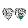 Fit originale braccialetto di fascino Pandora autentico argento 925 traforato verde chiaro nascita pietra maggio aprile tallone per fare le donne Berloque219R