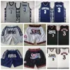 Vintage Just Iverson Don Allen Georgetown Hoyas Basketball Shorts College Pocket Pantalons Sport Rétro Noir Hip Hop Blanc Gris Hommes Fermeture Éclair Cousu Logo S-XXL