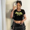 T-shirt femme Cutistaiton I DO ALL MY OWN STUNTS T-shirt jaune Summer Top Femme Crop Tops Graphic O-cou Sexy Baby Tee y2k Baddie Outfit 230719