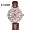 Kvinnors klockor Switzerland Binger Luxury Brand Japan Miyota Quartz Womens Watches Zircon Diamond 30m Waterproof Retro Ladies Wristwatches B527 230719