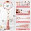Charm-Armbänder, 2 Stück, Perlenarmband für Damen, rundes Schlüsselanhänger-Armband mit Lederquaste, Geschenke