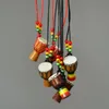 Pendant Necklaces 5pcs Mini Jambe Drummer Individuality Djembe Percussion Musical Instrument Necklace African Hand Drum Toy1900