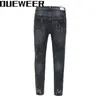 Dueweer Swag Washed Destroyed Jean Streetwear Knee Hole Biker Jeans Uomo Trend Fashion Splash Ink Skinny Jeans Pantaloni per uomo343y