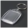 50 Pcs Clear Acrylic Plastic Blank Keyrings Insert Passport Po Keychain Keyfobs Keychian Key Chain Ring2458