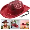 Ball Caps Props Western Hat Cosplay Glitter Cowgirl Sequins Outdoor Sparkly Pink Cowboy Halloween