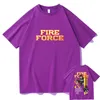 Mannen T Shirts Anime Fire Force Grafische T-shirt Manga Shinra Kusakabe Gedrukt T-shirt Mannen Street Vintage Streetwear Vrouwen tops
