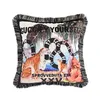 Klassisk lyx Super Soft Velvet Tassel dubbelsidig utskriftsskylt H SOFA CUSHION COVER Kudde 45 45 cm Hemdekoration248t