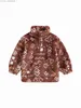 풀오버 어린이의 겨울 안락한 까마귀 울리 울 긴 소매 지퍼 호랑이 패턴 재킷 따뜻한 z230720