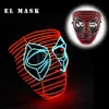 Night Glowing EL Wire Mask Japanse Anime Cosplay Light Up Mask Dance DJ Club Decor Neon Led Mask voor Halloween Christmas Decor Q0332c