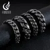 Bracelet Fongten Hip Pop Hommes Cubain Lien Chaîne Bracelet Punk En Acier Inoxydable Vintage Noir Bracelet 230719