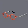 Okulary przeciwsłoneczne ramy okrągłe okulary octanowe dla kobiet ręcznie robione małe twarz okulary fantazyjne hip -hop film Proptyczne soczewki optyczne