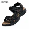 Sandals Genuine leather mens sandals summer outdoor anti slip beach shoes hiking leisure slippers 230719