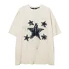 Camisetas de hombre Hip Hop de gran tamaño para hombre Harajuku bordado estrella Patchwork camisetas de manga corta verano Casual algodón camisetas sueltas Unisex