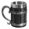 Tasses soucoupes tasse à boire étanche noir Oktoberfest Antique fait à la main rétro Viking tasse pour Bar