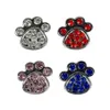 4 Colors Paw Style 10mm Rhinestone Diamante Dog Pet Charms DIY Slider Charms Personalized 328M